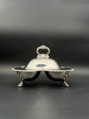 Victorian Style Silverplate Footed Dual Server