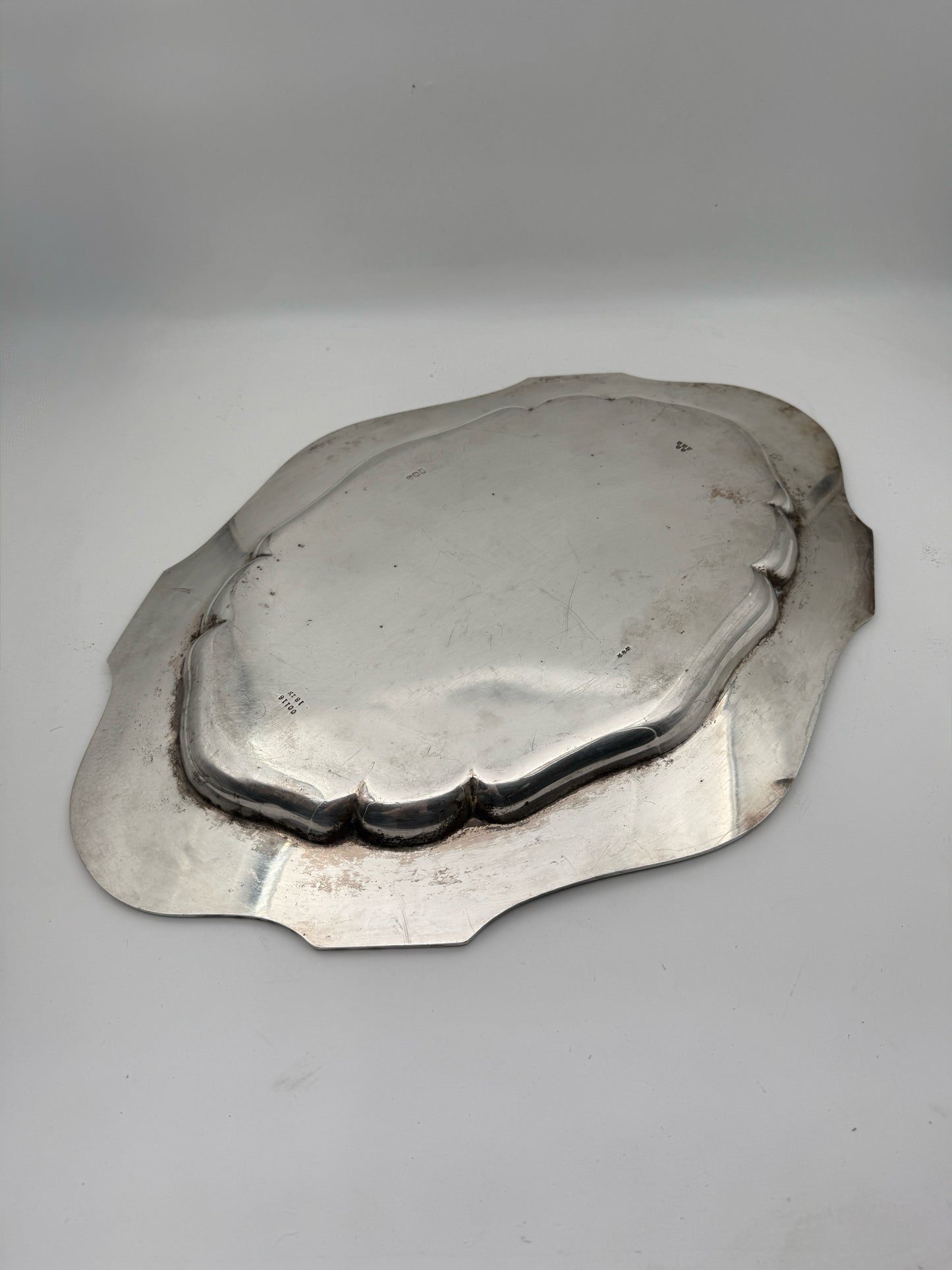 Silverplate "S" Monogram Serving Tray