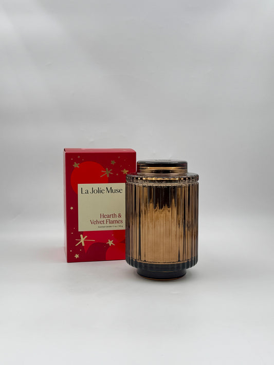 La Jolie Muse “Hearth & Velvet Flames” Candle – 11 oz