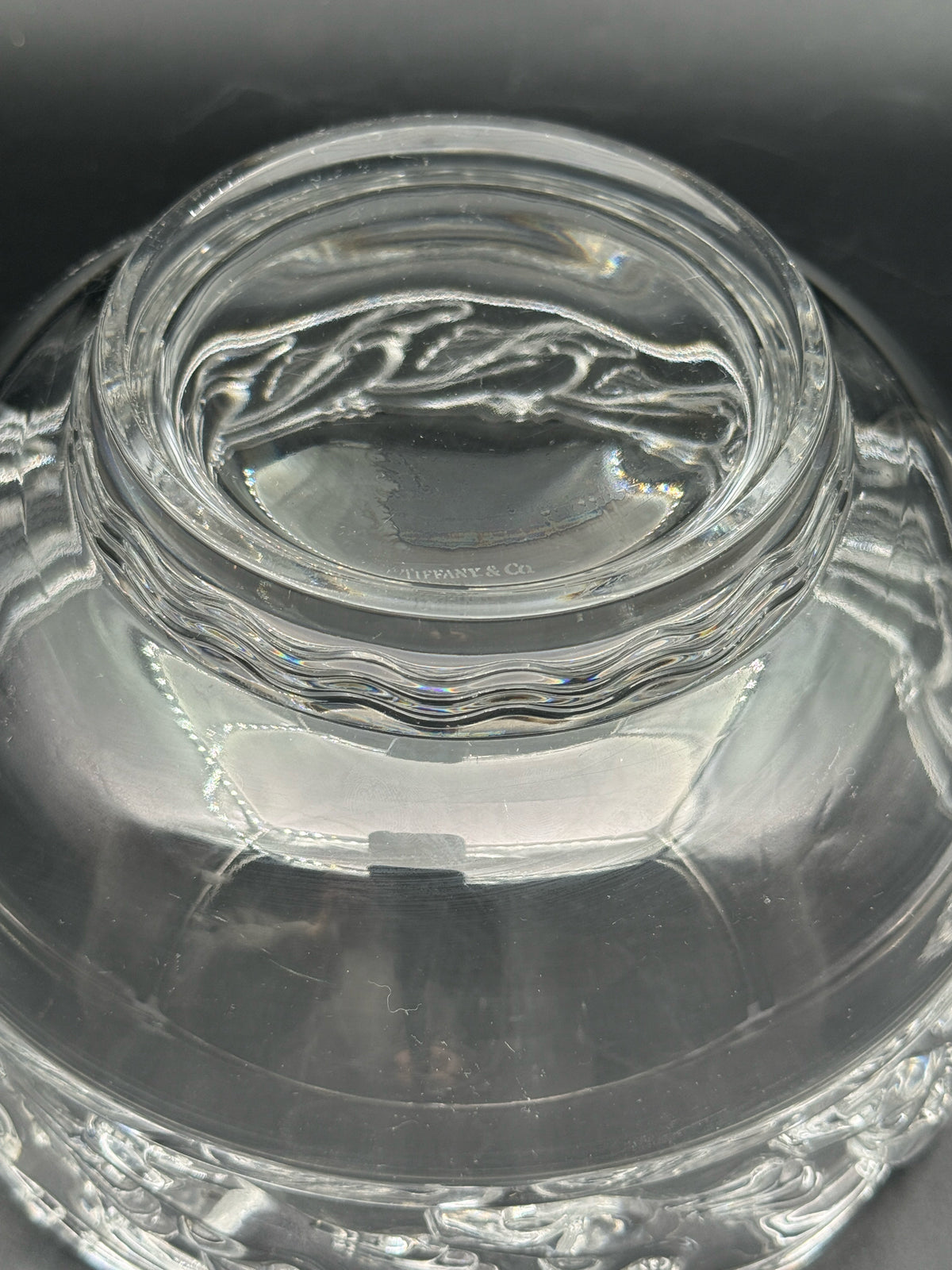 Tiffany & Co Crystal Dolphin Bowl