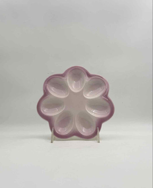 Easter Spring Pink Ceramic Deviled Egg Serving Plate Holiday Decor