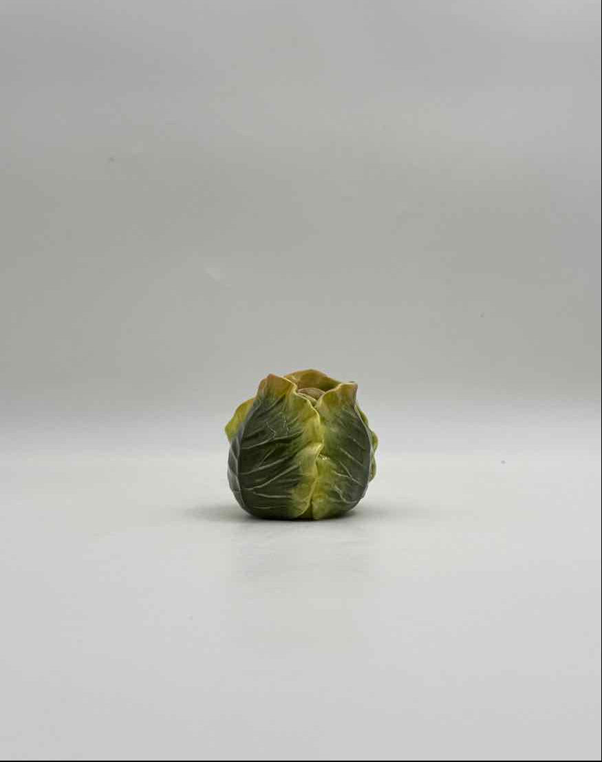 Cabbage Salt Pepper Shakers Green Vegetable Kitchen Decor Set Art