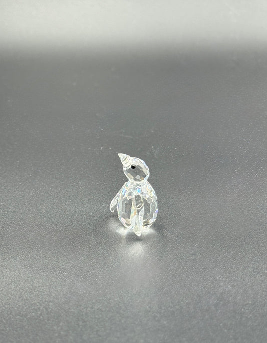 Swarovski Mini Crystal Penguin Figurine – Faceted Clear Glass