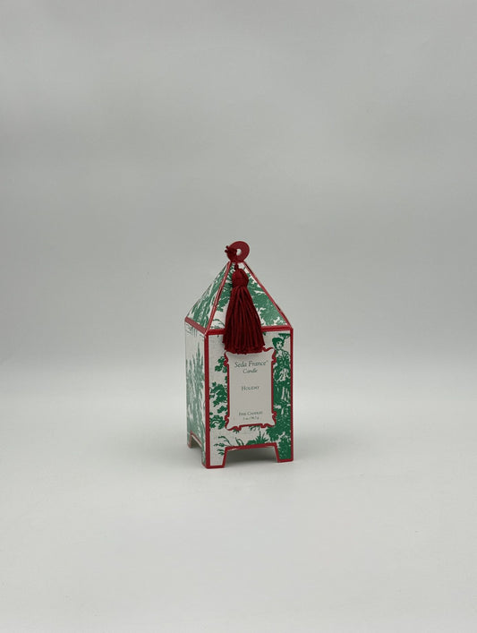 Seda France Holiday Classic Toile Mini Pagoda Box Candle – 2 oz