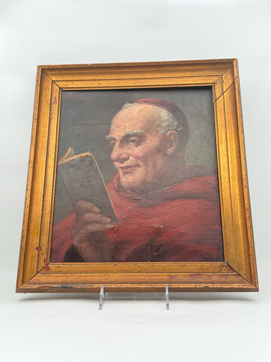 J. Ringelien Framed Oil Painting Of A Cardinal