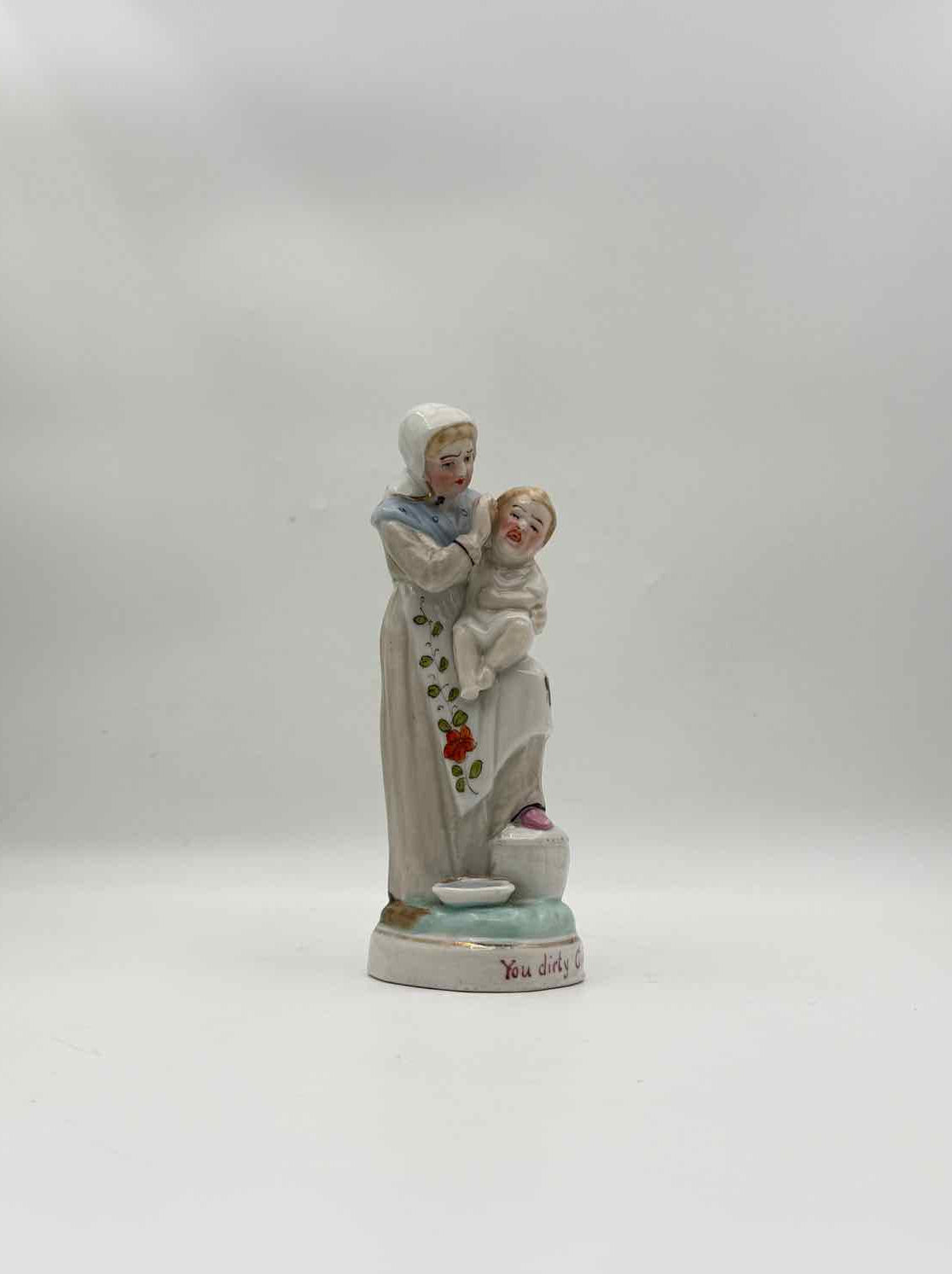 Antique Elbogen Bisque Figurines Naughty Boy Dirty Girl Pair Decor Art