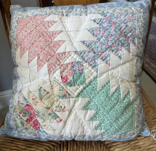 Hand Stitched Quilted Pillow 15 X 15