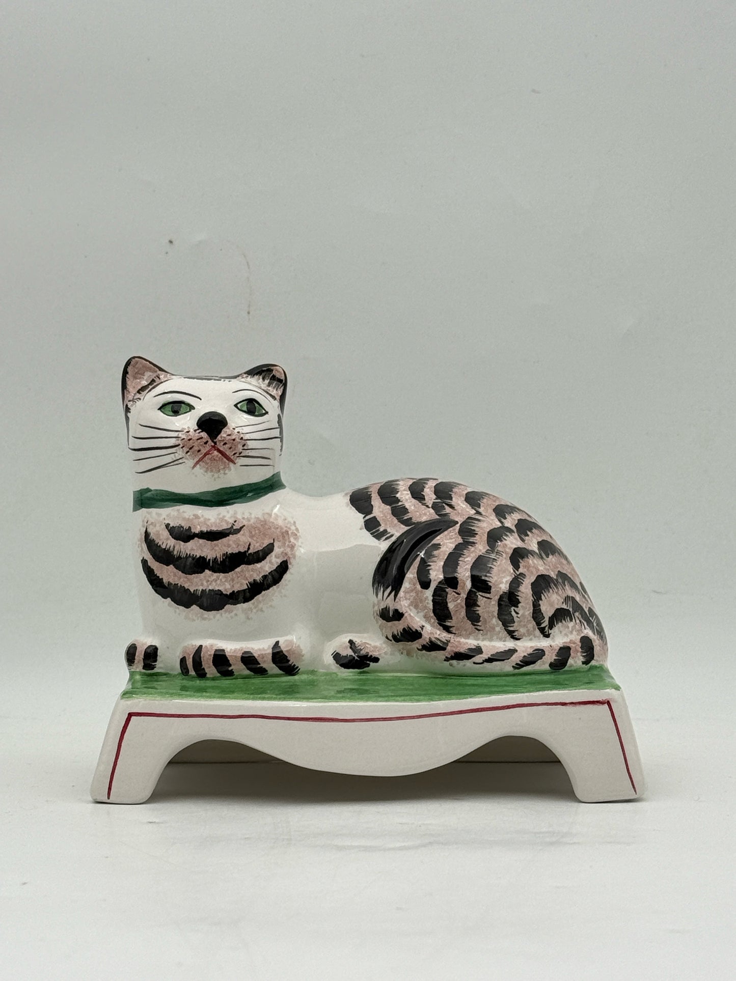 Pair Of Italian Ceramic Tabby Cats