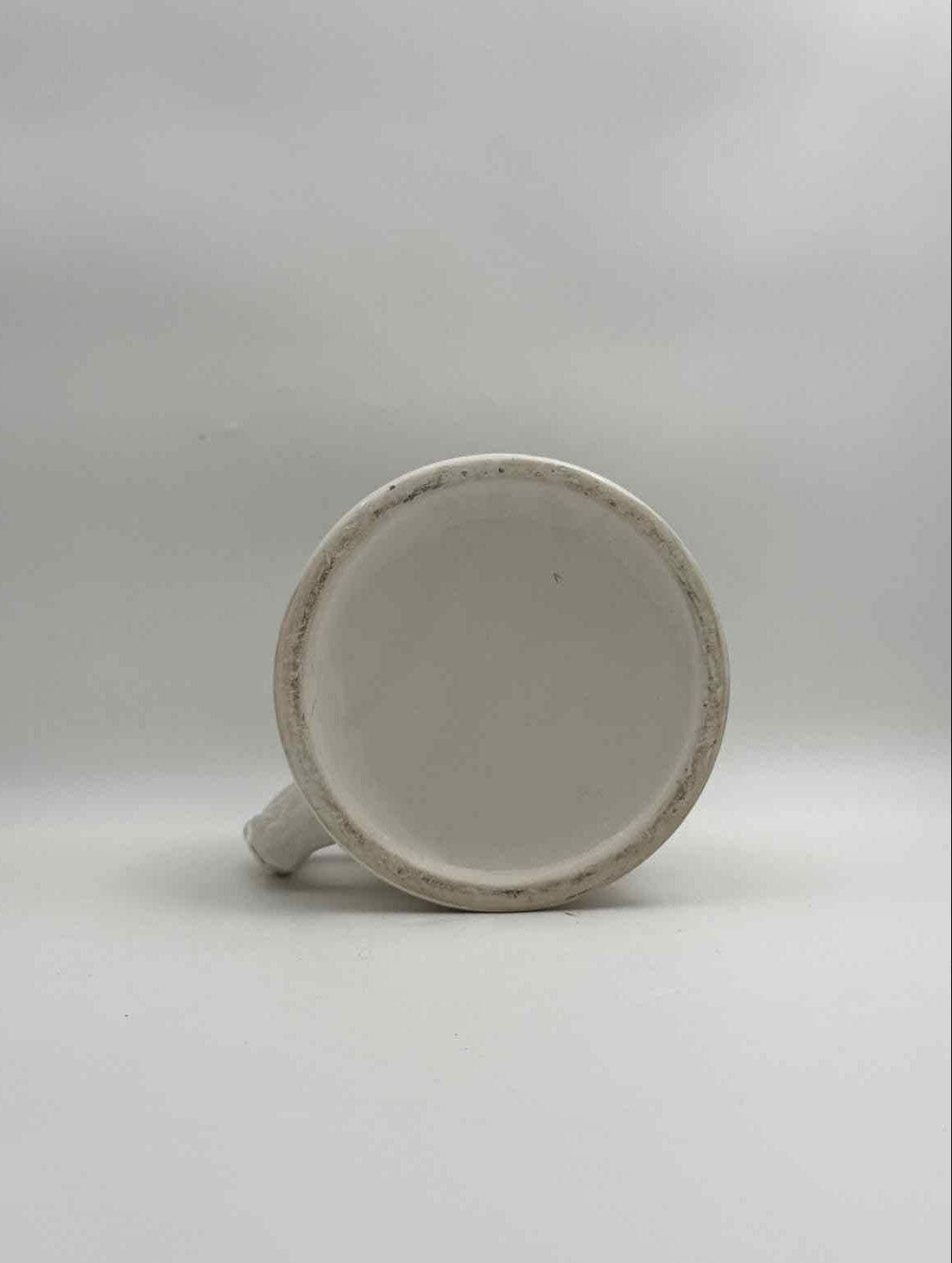 Antique Staffordshire Prattware Frog Mug Surprise Interior Pottery