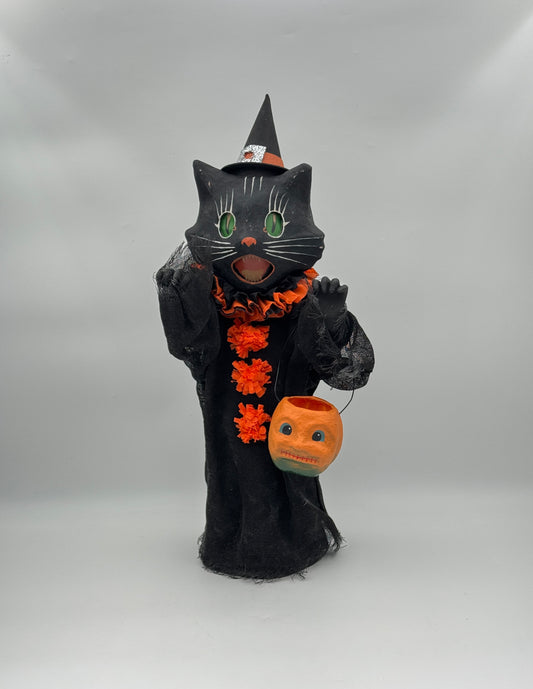 Bethany Lowe Scaredy Cat Ghoul – Halloween Paper Mache Figure