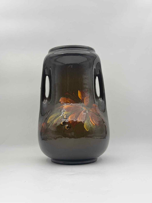 Antique Double Handle Vase With Flowers