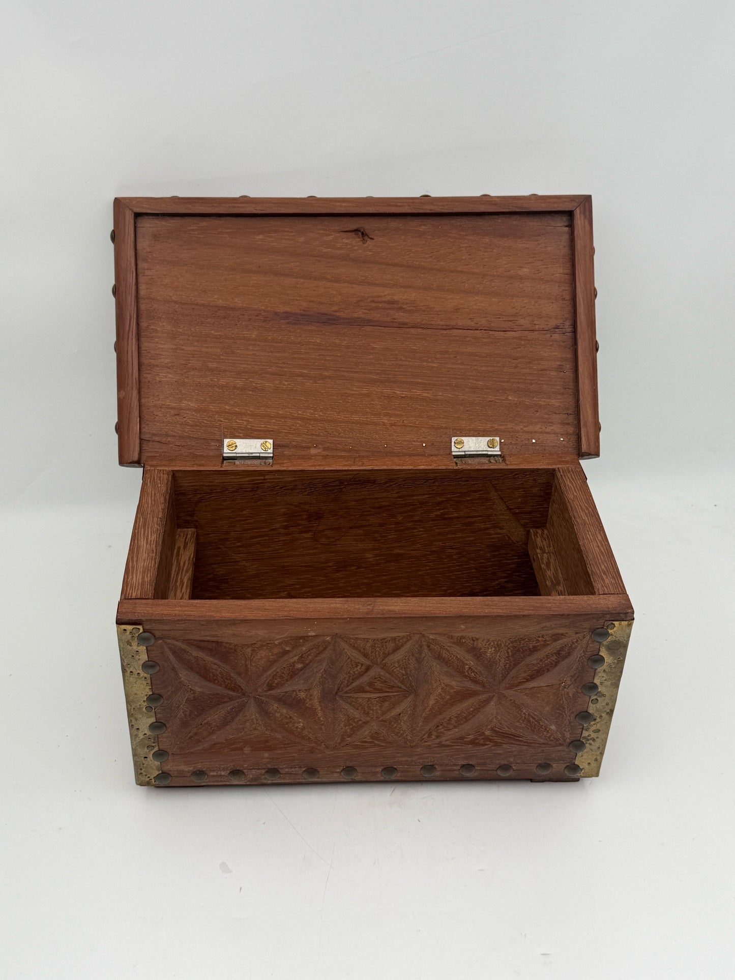 Carved Wood Trinket Or Jewelry Box