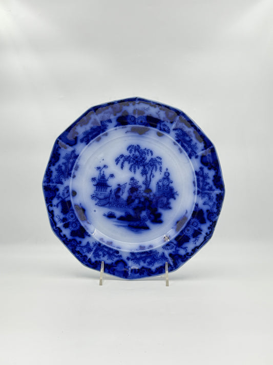 Antique Flow Blue Plate – “Scinde” by John Meir & Sons, England c.1850