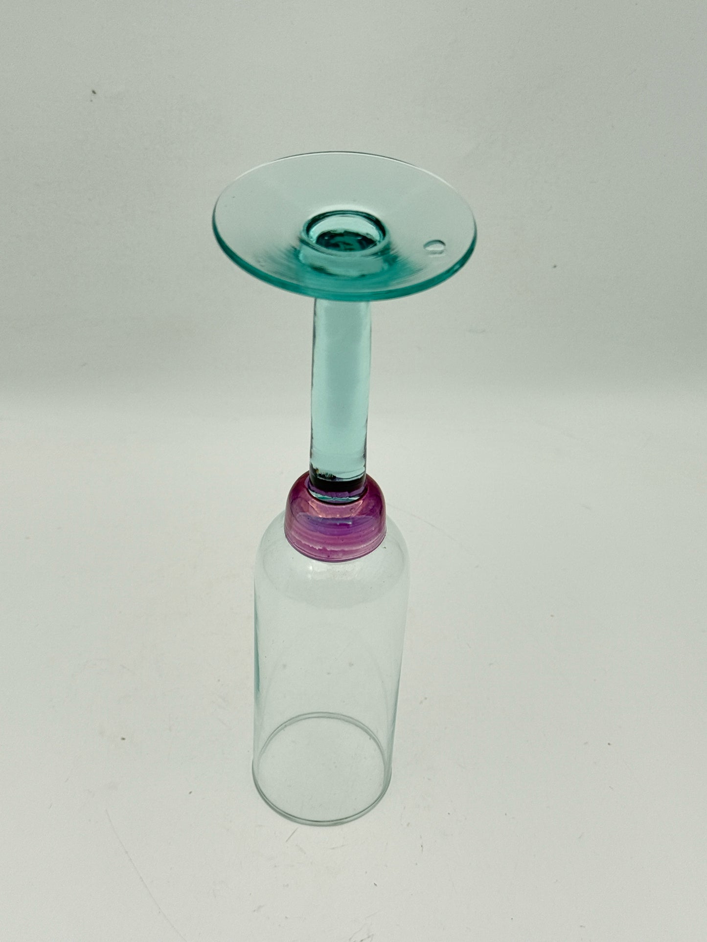 Pfaltzgraff Juniper Green And Purple Champagne Flutes- Set Of Four