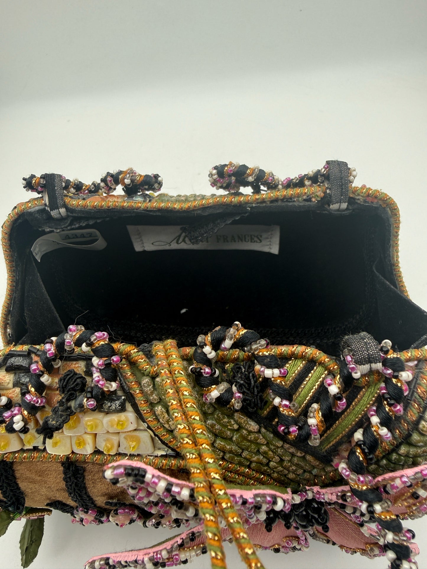 Mary Frances Beaded Pink Flower Purse