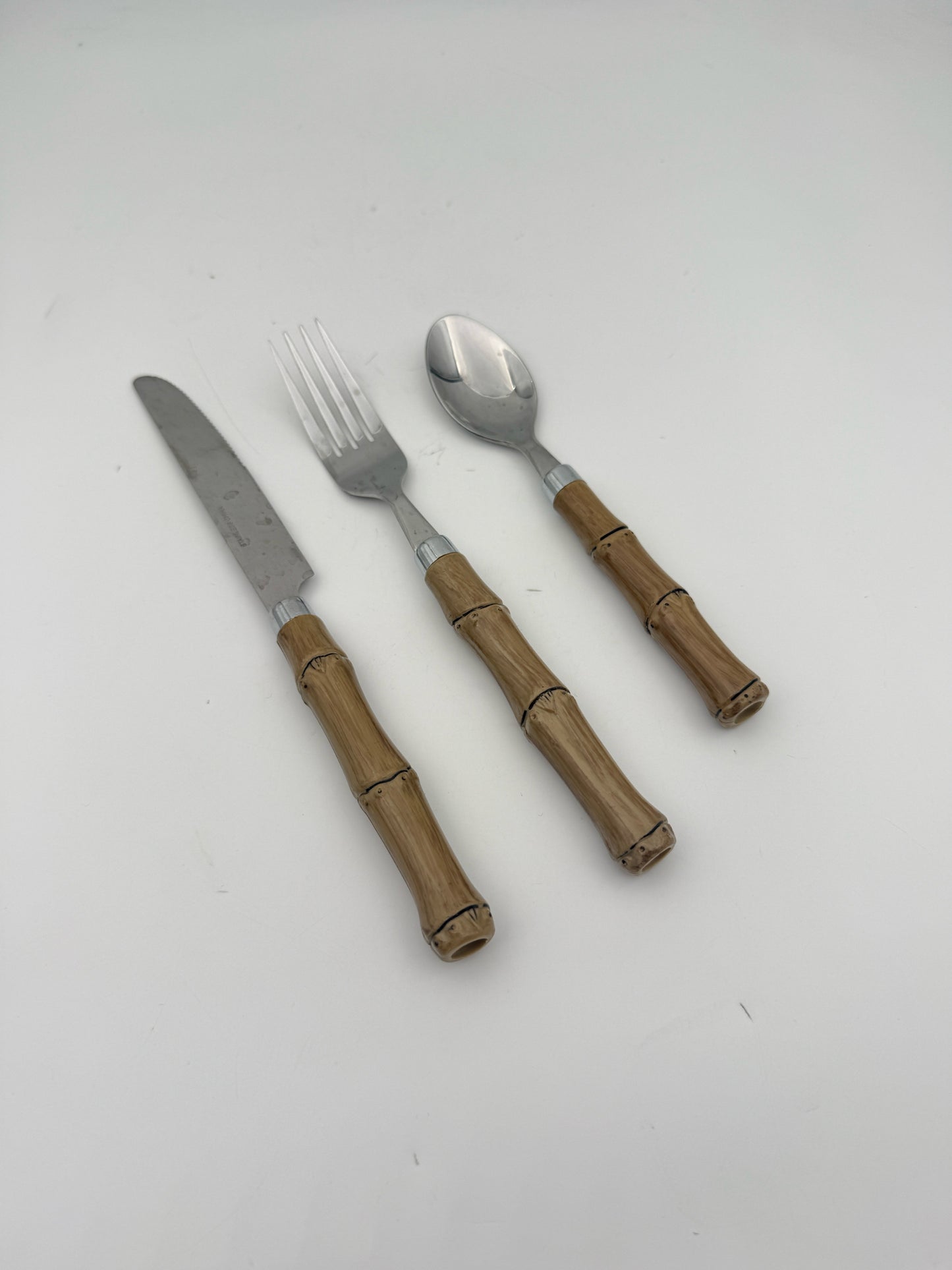 Bamboo Knife, Fork, And Spoon Set- Service For 10