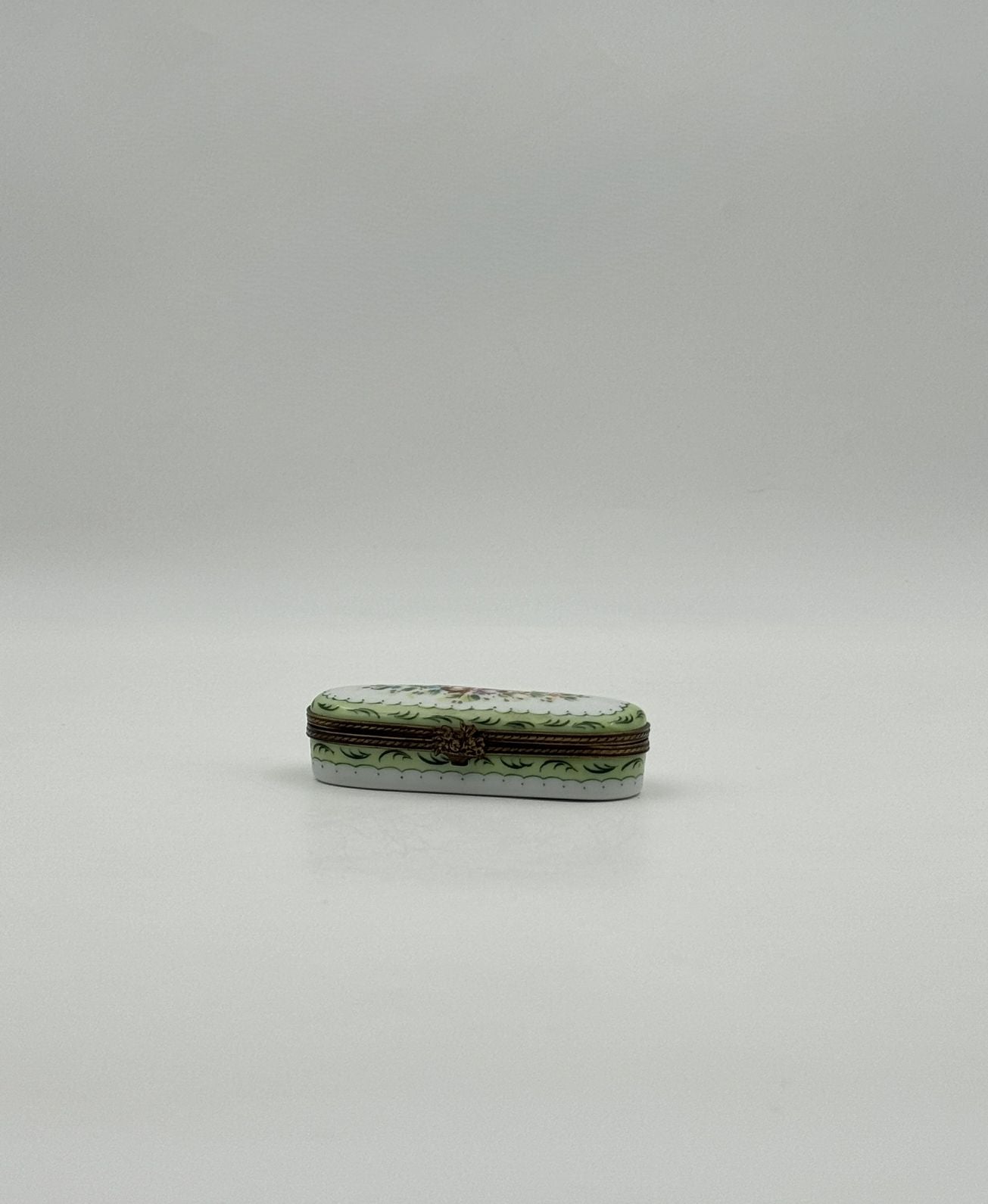 Limoges France Rochard Hand-Painted Needle Case Porcelain Box