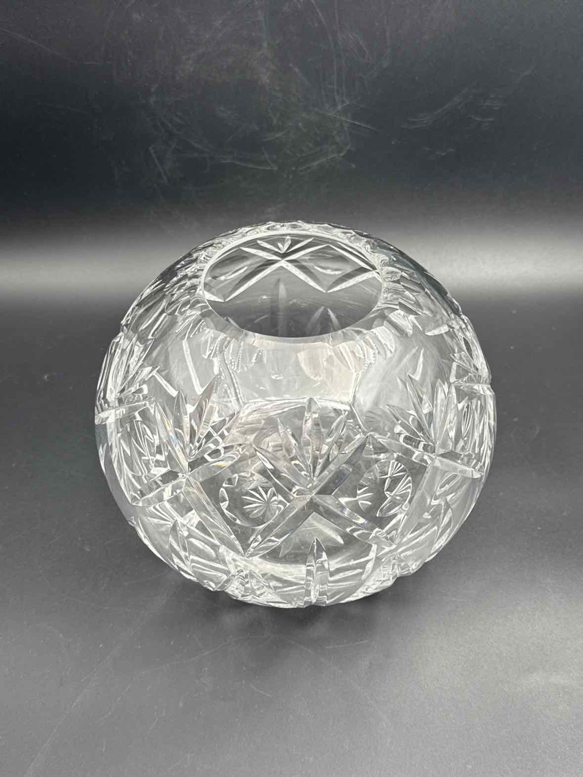 Waterford Crystal Rose Bowl Vase Ireland Cut Crystal Floral Decor Art