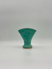 Vintage California Pottery Turquoise Fan Vase