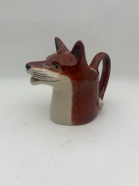 Quail Handpainted Fox Pitcher