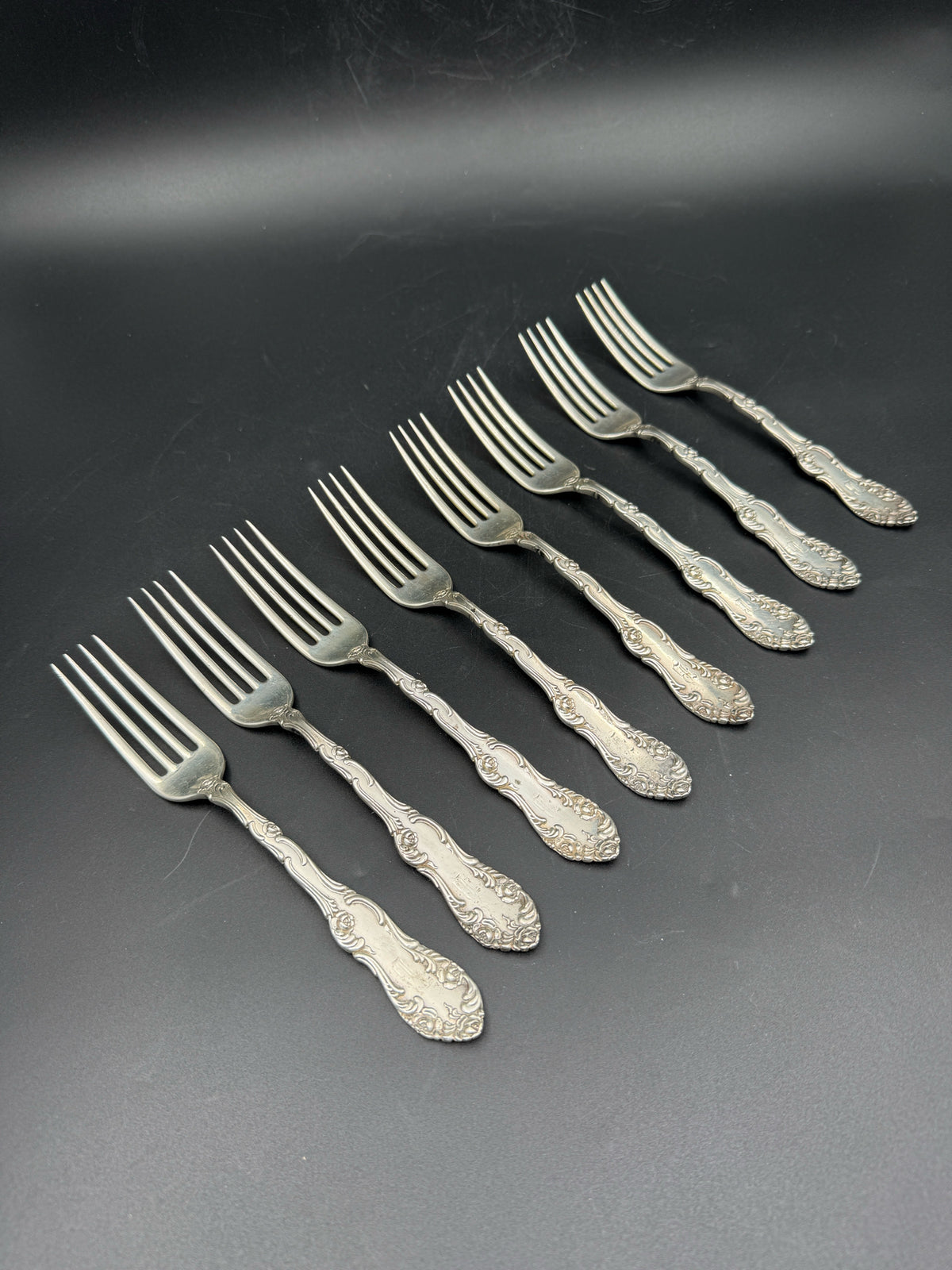 Towle Silver Sterling Old English "B" Monogram Forks- Set Of 8