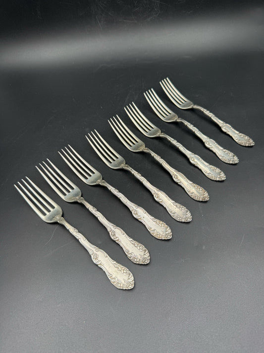 Towle Silver Sterling Old English "B" Monogram Forks- Set Of 8