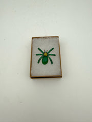 Vintage Green Glass Spider Pin