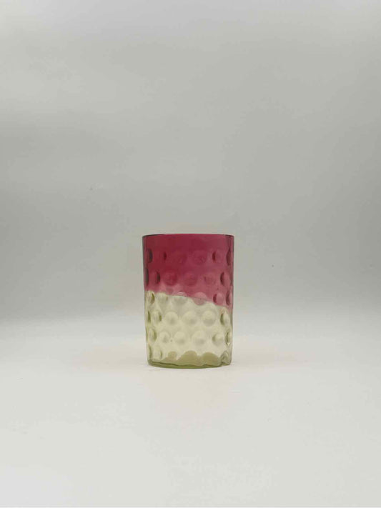 Victorian Cranberry And Uranium Glass Thumbprint Tumbler