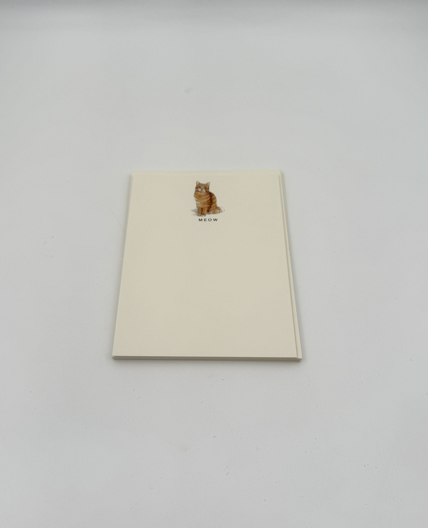 Cat Notecards “MEOW” – Orange Classic Tabby Set of 6 by Fable & Sage