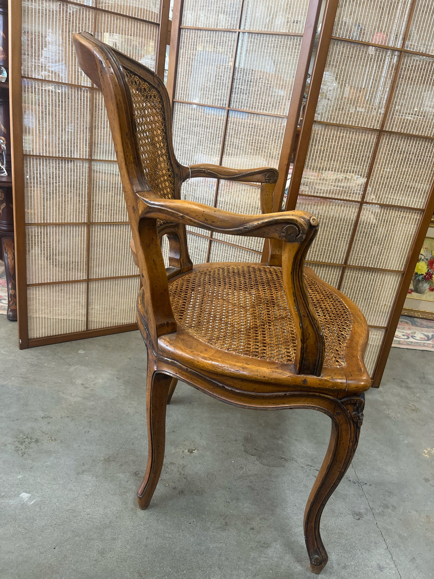 Reproduction French Cane Back Bergere Chair