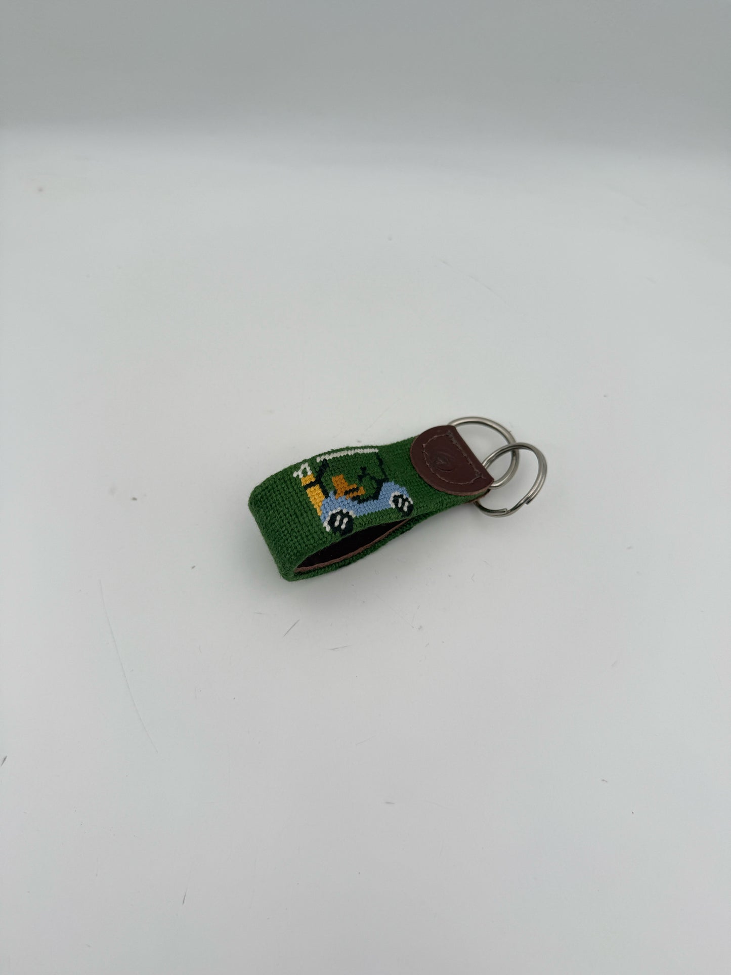 Needlepoint Keychain- Golf Cart