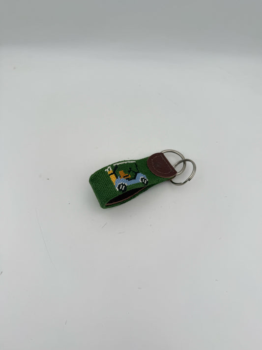 Needlepoint Keychain- Golf Cart
