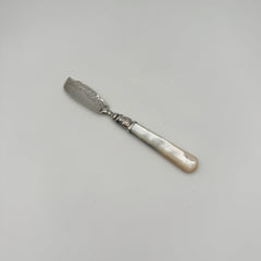 Antique Pearl Handled Sterling Silver Butter Knife
