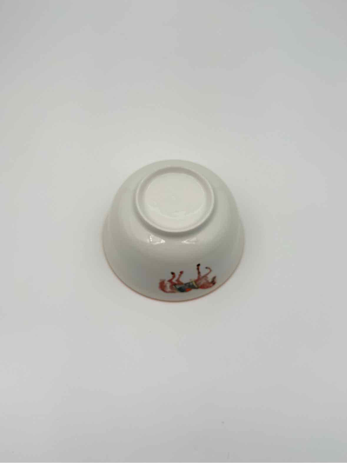Set of 4 Horse Motif Porcelain Bowls with Matching Spoons