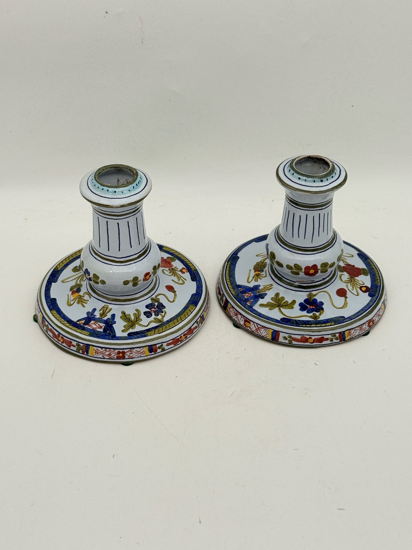 Sigma AMM Blue Carnation Pair Of Candle Holders