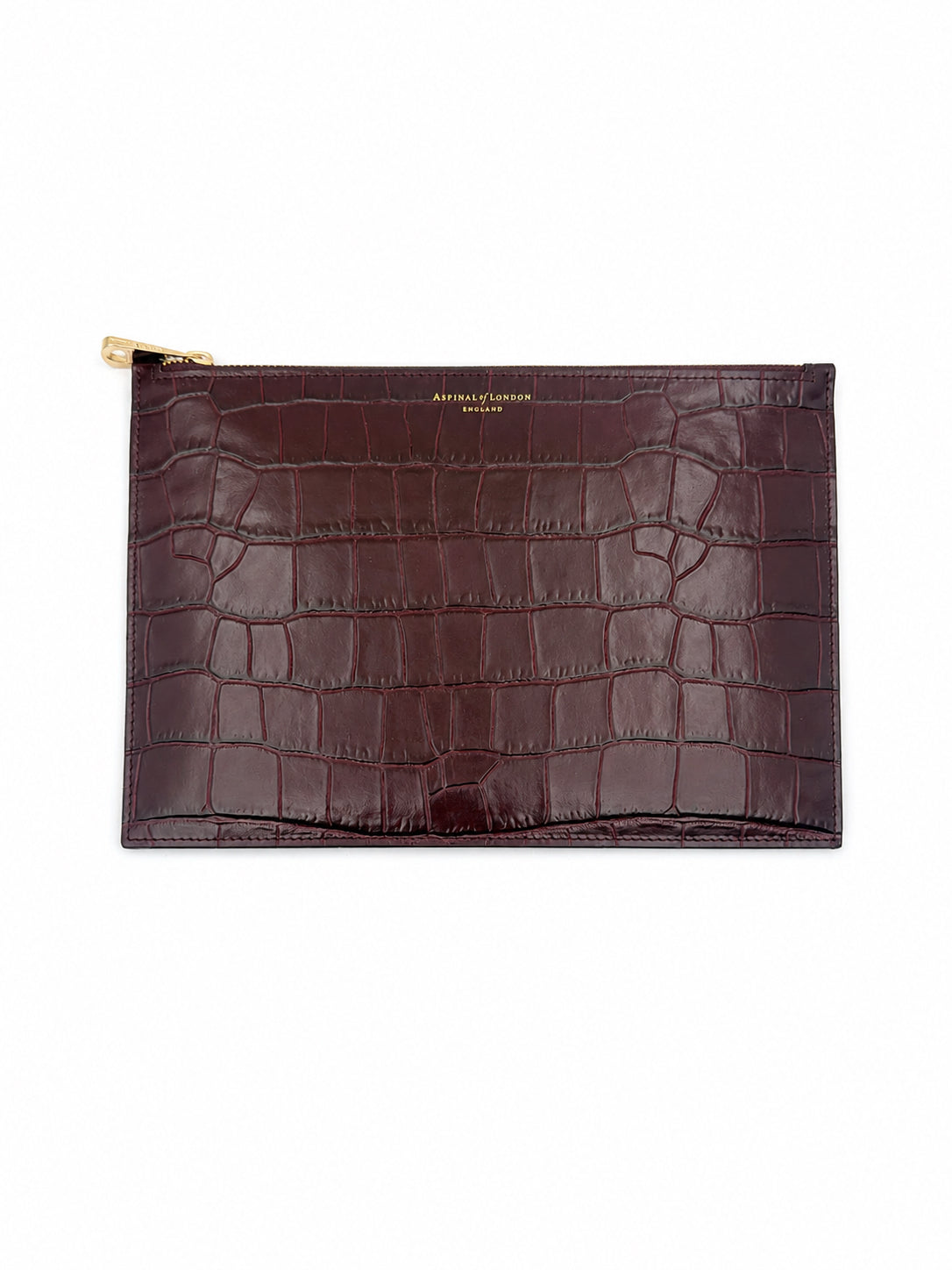 Aspinal Of London Croc Embossed Leather Clutch