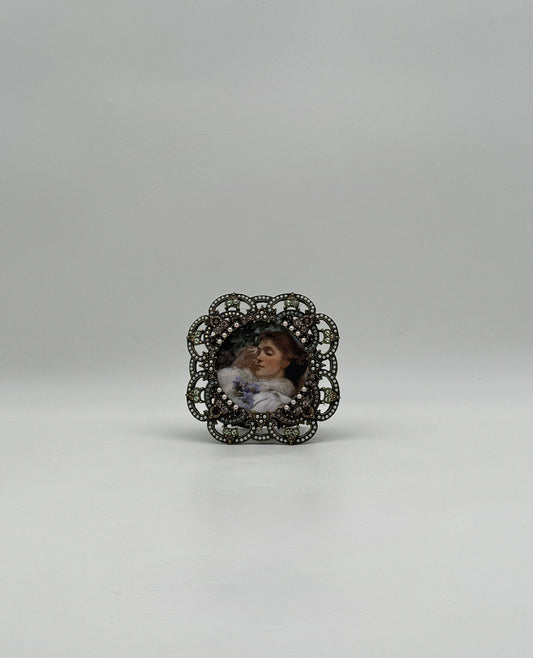 Jay Strongwater Ornate Square Frame with Pearls & Swarovski Crystals