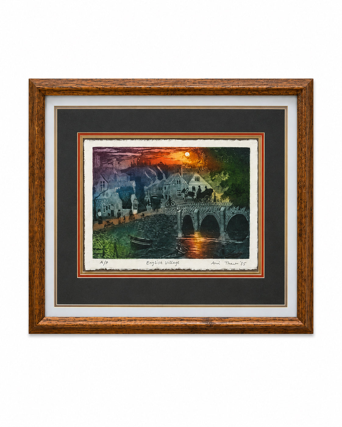 Avi Thaw "English Village" Artist's Proof Framed Engraving