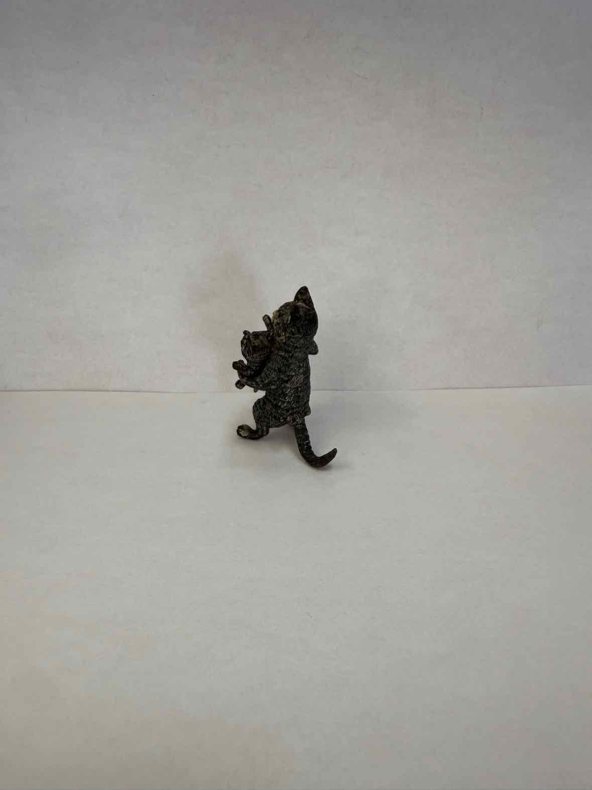 Vienna Austria Cold Painted Mother Cat Carrying Kittens Bronze Figurine
