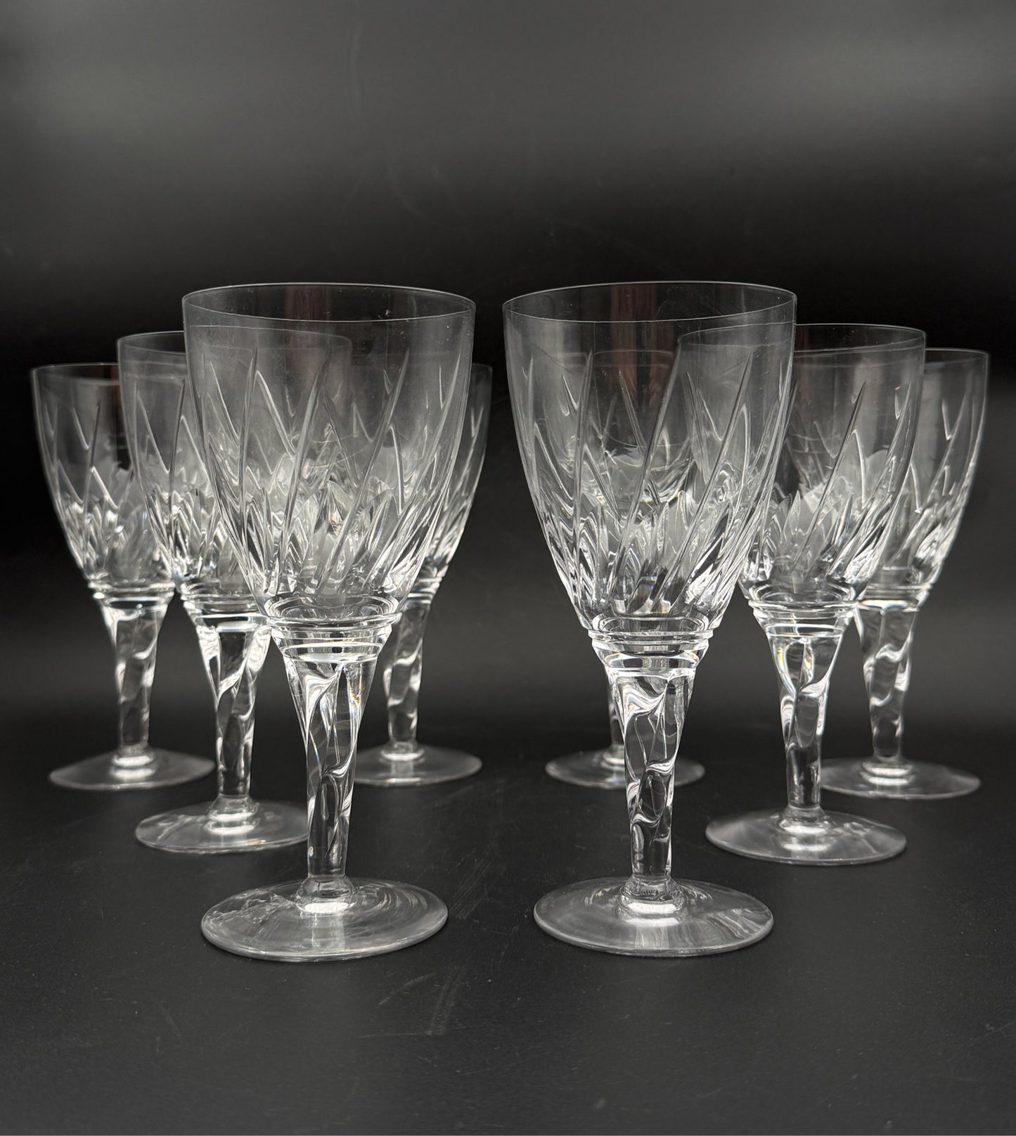 Stuart Water Goblets "Lyric" Pattern- Set Of 8