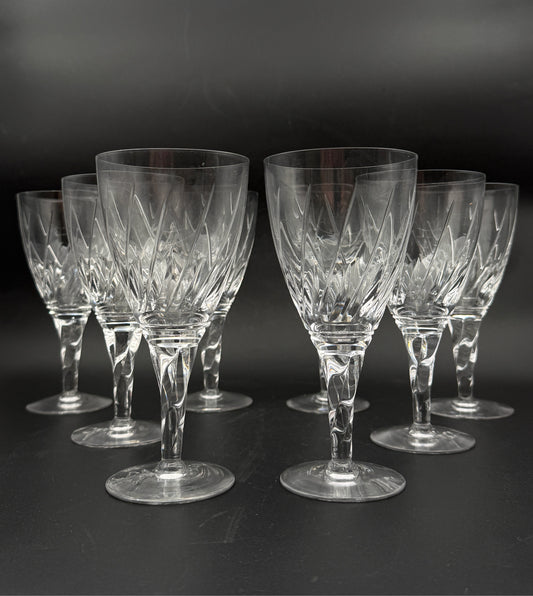 Stuart Water Goblets "Lyric" Pattern- Set Of 8