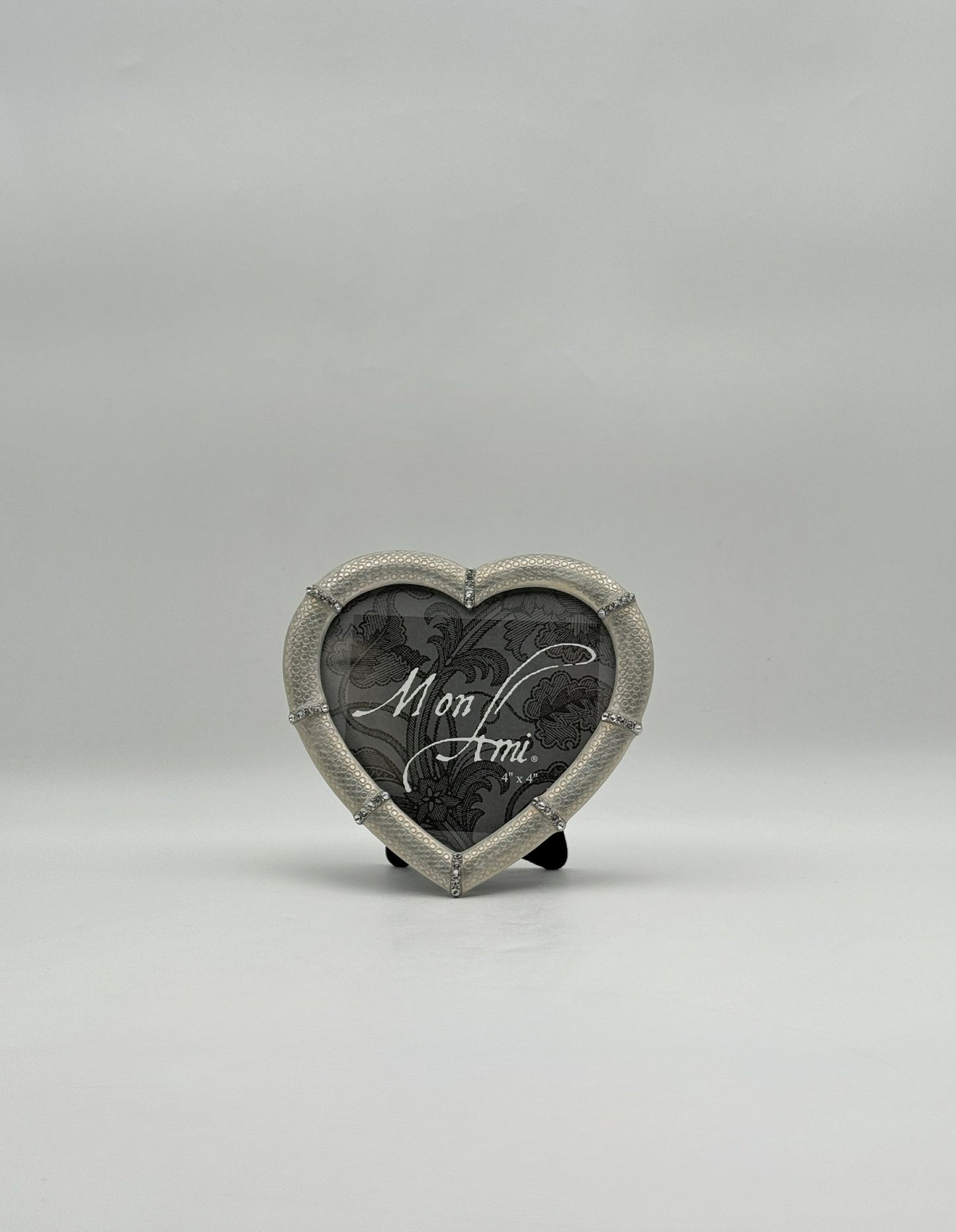 Mon Ami Silver Tone Heart-Shaped Picture Frame 4 x 4 Decorative
