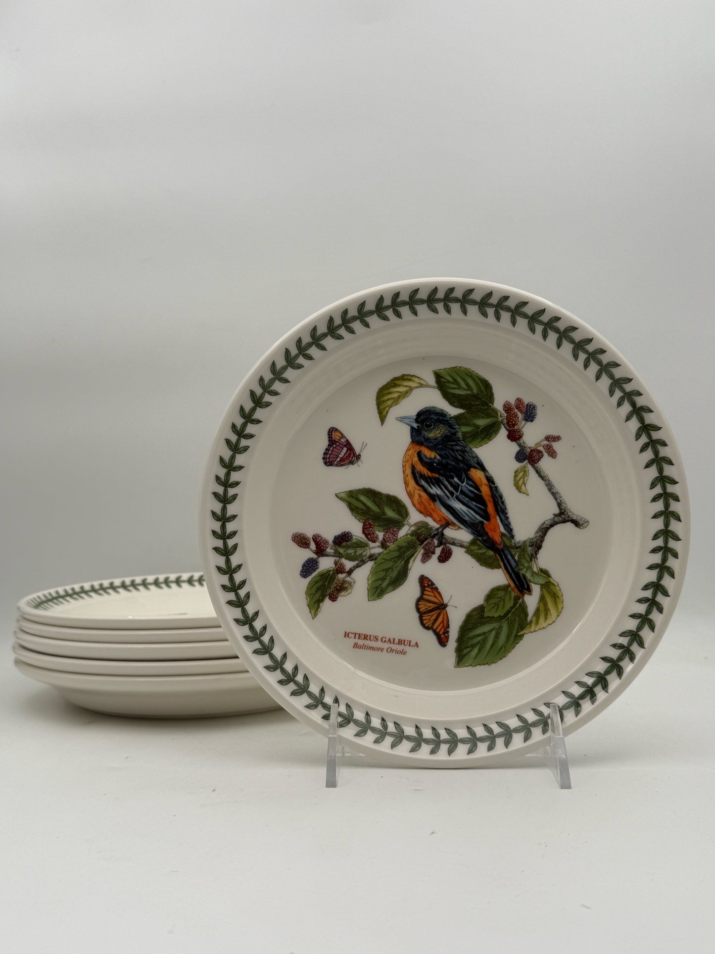 Portmeirion Botanic Garden Birds Dessert Plates- Set Of 6