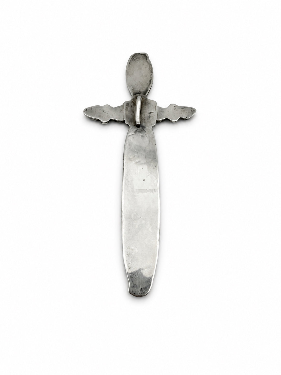 Mexican Silver Cross With Turquoise Stones