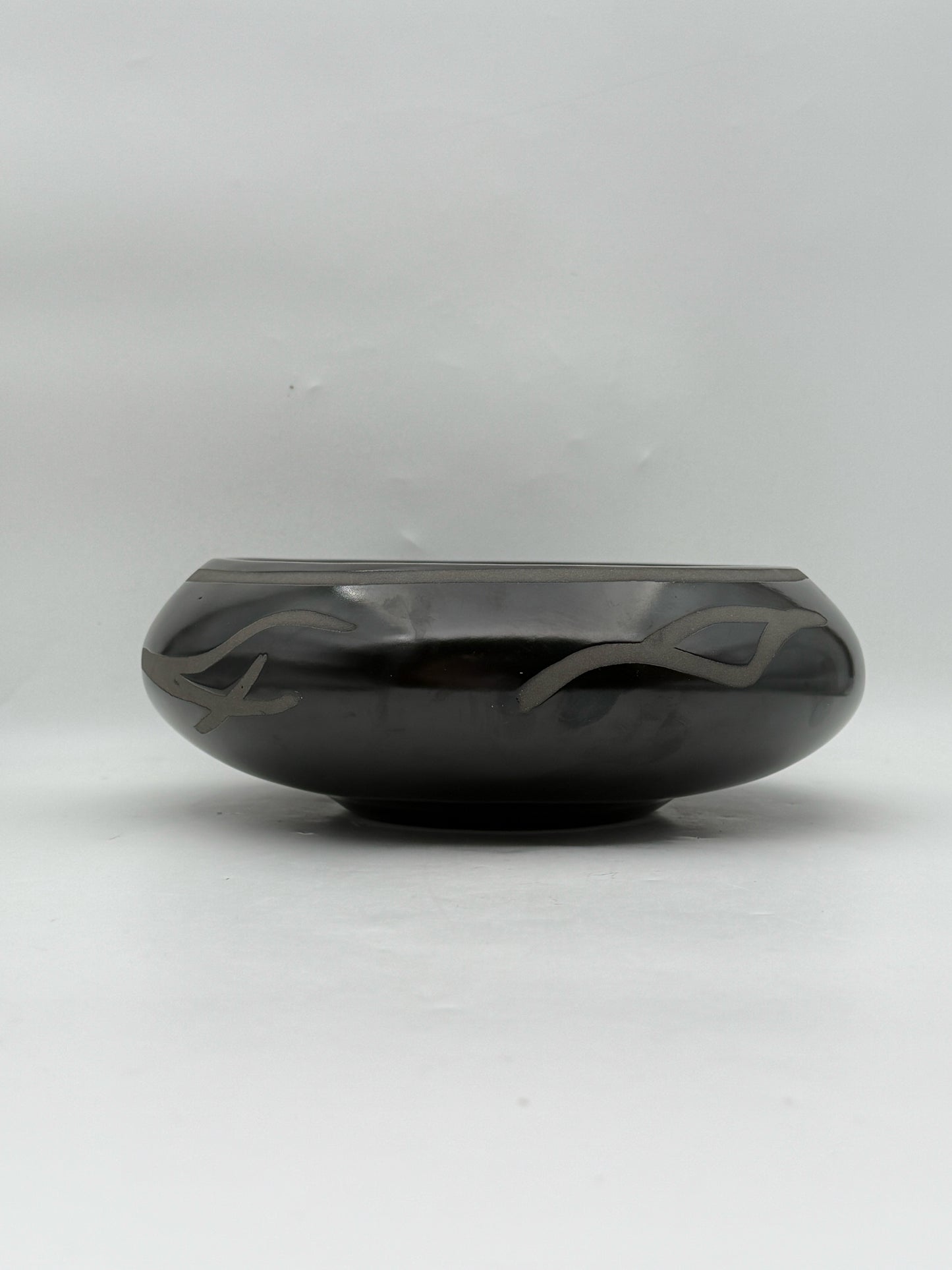 George And Georgene Garrett Signed Black Pottery Bowl