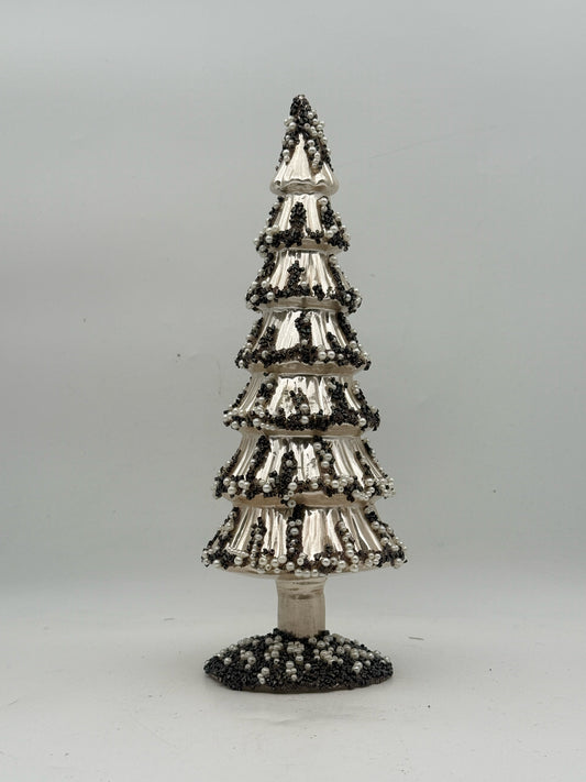 Metallic Glass Beaded Christmas Tree