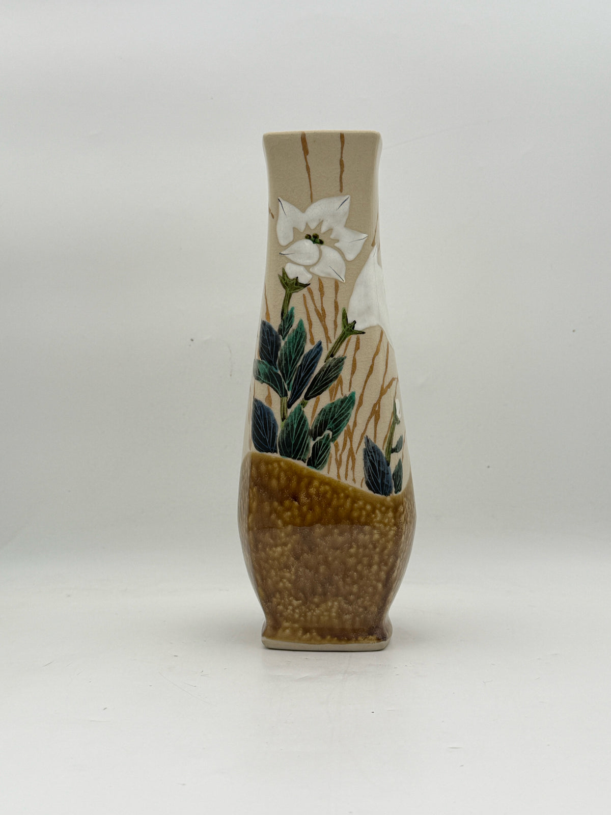 Japanese Handpainted Ceramic Flower Vase