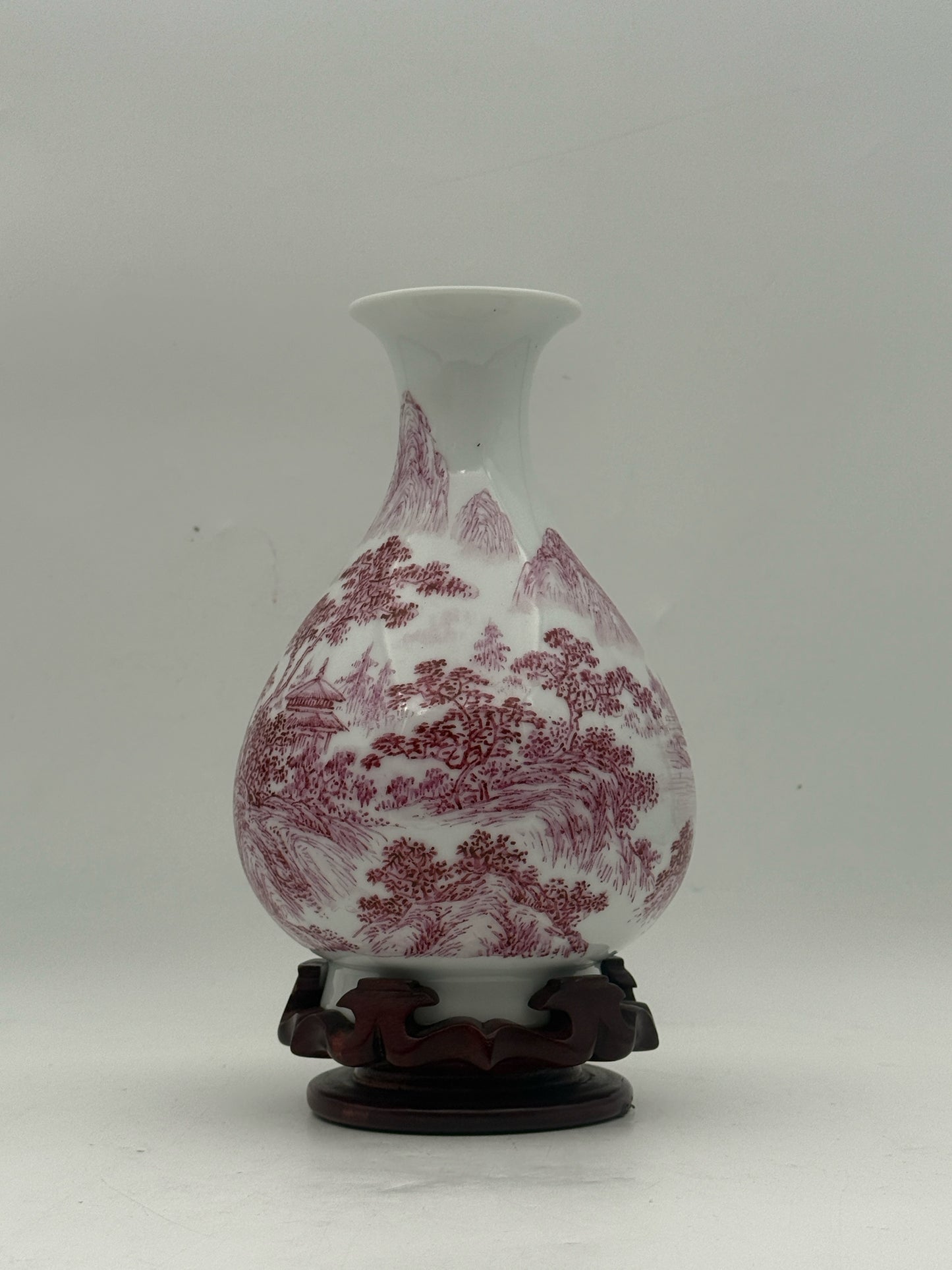 Chinese Pink And White Vase With Qianlong Style Seal