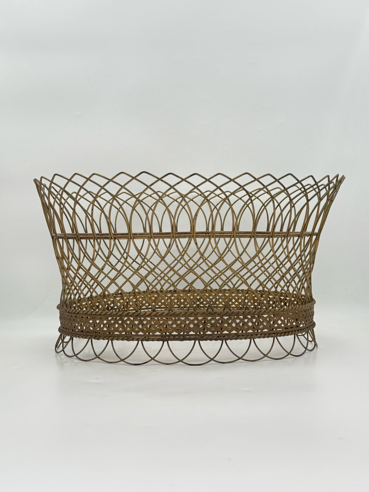Vintage Oval Wire Planter
