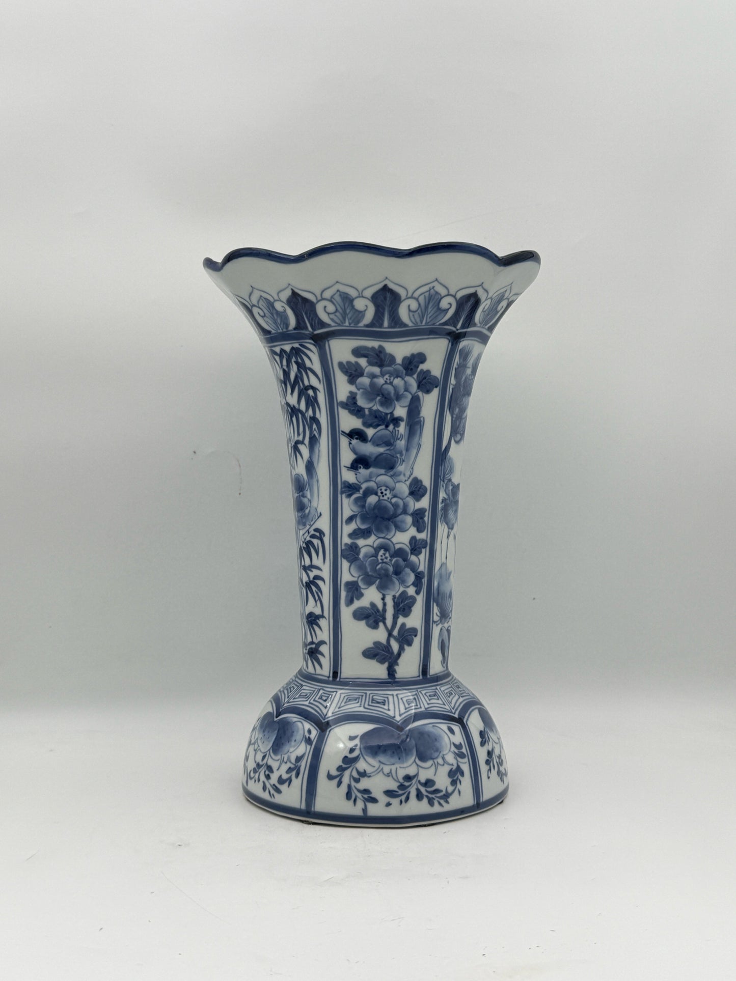 Blue And White Chinoiserie Vase